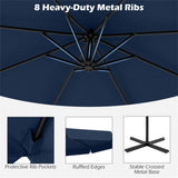 10 Feet Patio Cantilever Umbrella - Navy 11131892