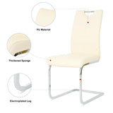 ZUN Modern PU dining chair living room chair upholstered chair, electroplated metal legs design, W210P164982