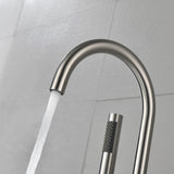 Mount Bathtub Faucet Freestanding Tub Filler Brushed Nickel Standing High Flow Shower Faucets with 20416546