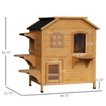 ZUN Wooden Cat House （Prohibited by WalMart） 41054549