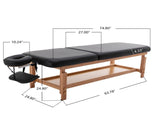 HENGMIGN Stationary Massage Table Treatment Clincal Beauty Bed /PU Spa Bed,Black W21236007