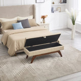 COOLMORE Teddy wool fabric, solid wood feet for solid weighing, and bed end stool with storage W1539P242722