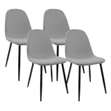 Dinings Set of 4, Modern Accents with Linen Fabric Upholstered Seat, Spoon Shape Kitchen W2189131684