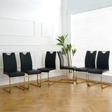 Modern dining table with PU cushion seat dining chair Living Room Chair Upholstered chair with W210P143666