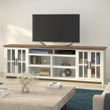 96 inch TV Stand Console for TVs up to 100 inches, No Assembly Requried, Jasmine Whitewash and B108P160166