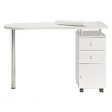 ZUN Manicure Nail Table with Drawer White 54161146