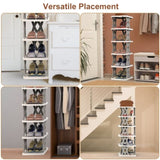 ZUN 6 Tier Foldable Shoe Rack Vertical Shoe Organizer Narrow Shoe Rack for Small Spaces Space Saving 87894417