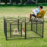 ZUN Dog Playpen Indoor 24 inch 8 Panels Metal Dog Pen Pet Dog Fence Outdoor Exercise Pen with Doors, W368P233996