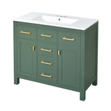 36'' Bathroom Vanity with Ceramic Sink Combo Set, Modern Freestanding Single Bathroom Cabinet with 4 N710P247494F