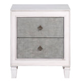 Rustic Grey and Weathered White 2-drawer Nightstand B062P181343
