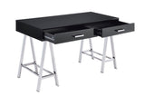 Coleen Black High Gloss & Chrome Finish Writing Desk W/USB B2726P278572