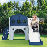 ZUN 7 in 1 Toddler Slide Set, Freestanding Spaceship Set with Slide, Kids Slide Playset Structure, Arch N710P173044C