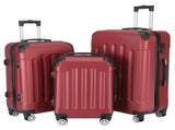 3-in-1 Portable ABS Trolley Case 20" / 24" / 28" Wine Red 20888432