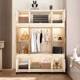 Portable Wardrobe Closet Storage Organizer for Clothes,Clothes Dresser,12 Magnetic Doors-12 Cubes & 58570545