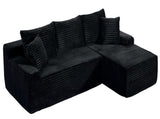 94.06 Inch Right Chaise L Shaped Boneless Cloud Sectional Sofa, Modular Corduroy Couch with Arm W1193P539072