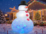 12.5FT Tall Snowman with Branch Arms, 2 LEDs Rotating Color Light, 210D Polyester, US Plug 21109506