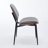 A&A Furniture, Dining Chairs Set of 2 Mid Century Modern Retro Faux Leather Chair with Walnut W1143P191787