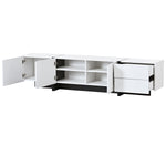 ZUN ON-TREND White & Black Contemporary Rectangle Design TV Stand, Unique Style TV WF300852AAK