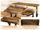 Dual Height Adjustable Rolling Sit Stand Desk with Charging Station, Tiltable Split Desktop Mobile 36367946
