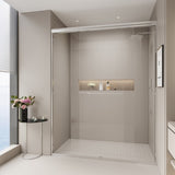 44-48 in. W x 72 in. H Double Sliding Shower Door, Semi-frameless Bypass Bathroom Sliding Door with W1573P239435