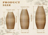 3-Piece Handcrafted PVC Floor Vase Set, 19.69" 23.2" 27.56" Tall, Natural Rattan-Like Textured beige W2796P446214