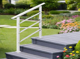 Handrails for Outdoor Steps, Wrought Iron Handrail Fits 1 or 3 Steps, Transitional Handrail with 01916686