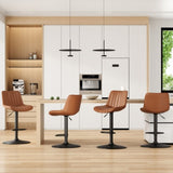 Bar Stools Set of 2, Swivel Adjustable Barstools, Bar Height Stools with Back Support, PU Leather T3623P363387