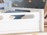 Twin Size Floor Platform Bed with Full-length Guardrails, Low Profile Twin Bed Frame, No Box Spring W1580P438763