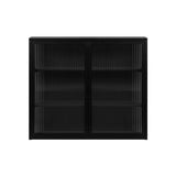 27.56"Glass Doors Modern Two-door Wall Cabinet with Featuring Three-tier Storage for Entryway Living W757119327