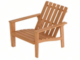 Natural Finish Acacia Wood Adirondack Chair, Ergonomic Backrest & Extra Armrests Heavy Duty Outdoor 50994470