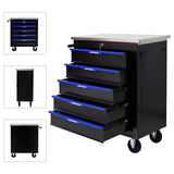 5 DRAWERS MULTIFUNCTIONAL TOOL CART WITH WHEELS-BLACKBLUE W1102P182232