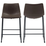 Brown and Black Armless Counter Height Stools B062P153504