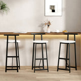 Bar Stools Kitchen Island Bar Chairs Set of 3 Metal Counter Barstools with Backrest for Dining Pub W1757P265183