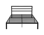 ZUN Queen Size Metal Bed Frame with Headboard Black W31181461