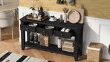 U_Style 55.4" Modern Entryway Console Table with Three Storage Drawers,Sideboard with Poplar Legs N711P272499B