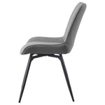 ZUN Grey Tufted Swivel Dining Chairs B062P145620