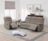 Modern Light Brown Color Burlap Fabric Recliner Motion Sofa 1pc Plush Couch Manual Motion Sofa B011133848