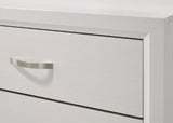 Contemporary 2-Drawer Nightstand End Table White Finish Two Storage Drawers Metal Handles Bedroom B011P159822