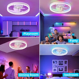 19.7 inches fan light RGB color lights three color temperature 6-speed adjustable wind power 58970078