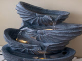 13.4x9.4x21.5" Decorative 4 Tier Blue Nautilus Shell Water Fountain with Light for Indoor Outdoor W2078138946