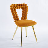 orange and gold Modern chair with iron tube legs, soft cushions and comfortable backrest, W234P271309
