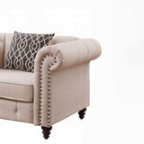 Beige Tufted Accent Chair with Pillow B062P209144