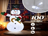 4ft Lighted Pop-Up Snowman, Large Christmas Holiday Decoration w/ 100 LED Lights, Top Hat, Scarf for 79455158