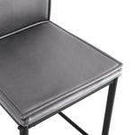 ZUN Grey Leather Barstool Dining Counter Height Chair Set of 2 W24154204