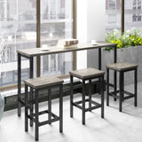TOPMAX Counter Height Extra Long Dining Table Set with 3 Stools Pub Kitchen Set Side Table with WF198129AAE