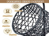 Cat Swing Bed with Stand & Cushion, Cat Egg Chair with Rattan Wicker Appearance, Indoor Hanging 70942259