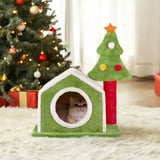 24in Christmas Cat House Cat Bed Cave, Soft Plush Christmas Nest Holiday Decor for Indoor Cats 64956948