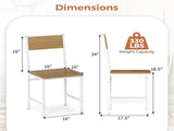 4 PCS Industrial Dining Chairs, 330LBS Capacity Metal Frame Kitchen Side Chairs, Natural 84730965