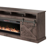 ZUN 93 inch Electric Fireplace TV Stand for TVs up to 100 inches, Minimal Assembly, Barnwood Finish B108P160227