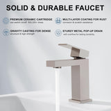Single Handle Faucet, Brushed Nickel Single Hole Faucet, Solid Brass Modern W1386P331308